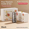 Black 238ml Pure Titanium Pocket Bottle Gift Set