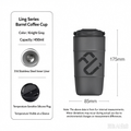 Knight Gray 450ml Ling Series Barrel Coffee Cup with Temperature-Sensitive Plug