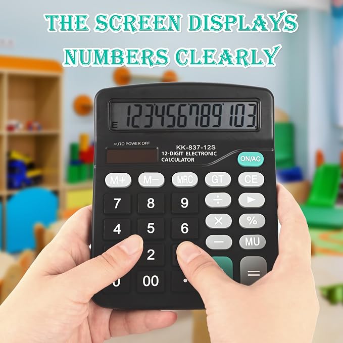 10 Pack Desktop Calculator 12 Digits Calculators with Large LCD Display Electronic Calculator Dual Power for Students Office School Home