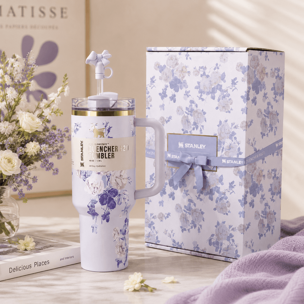Stanley x LoveShackFancy Blue Violet Blossom Tumbler 40oz