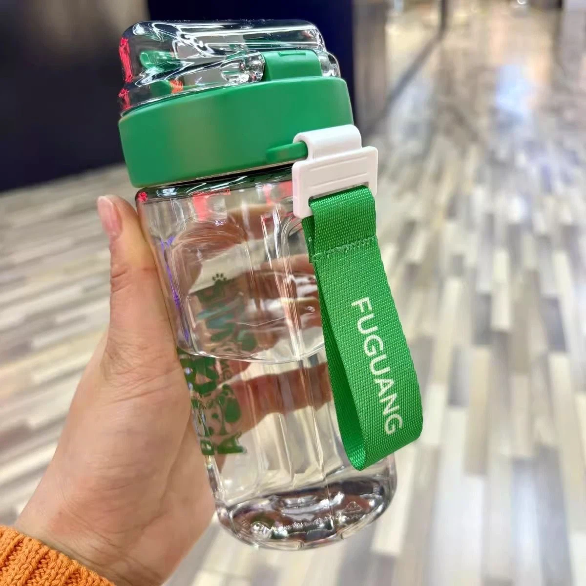 Fuguang High‑Value PC Plastic Water Bottle for Boys & Girls, Heat‑Resistant Student Coffee Cup with Flip‑Open Lid, Removable Tea Infuser & Portable Lanyard, Leakproof Summer Travel Mug for Flower Tea & Daily Drinks